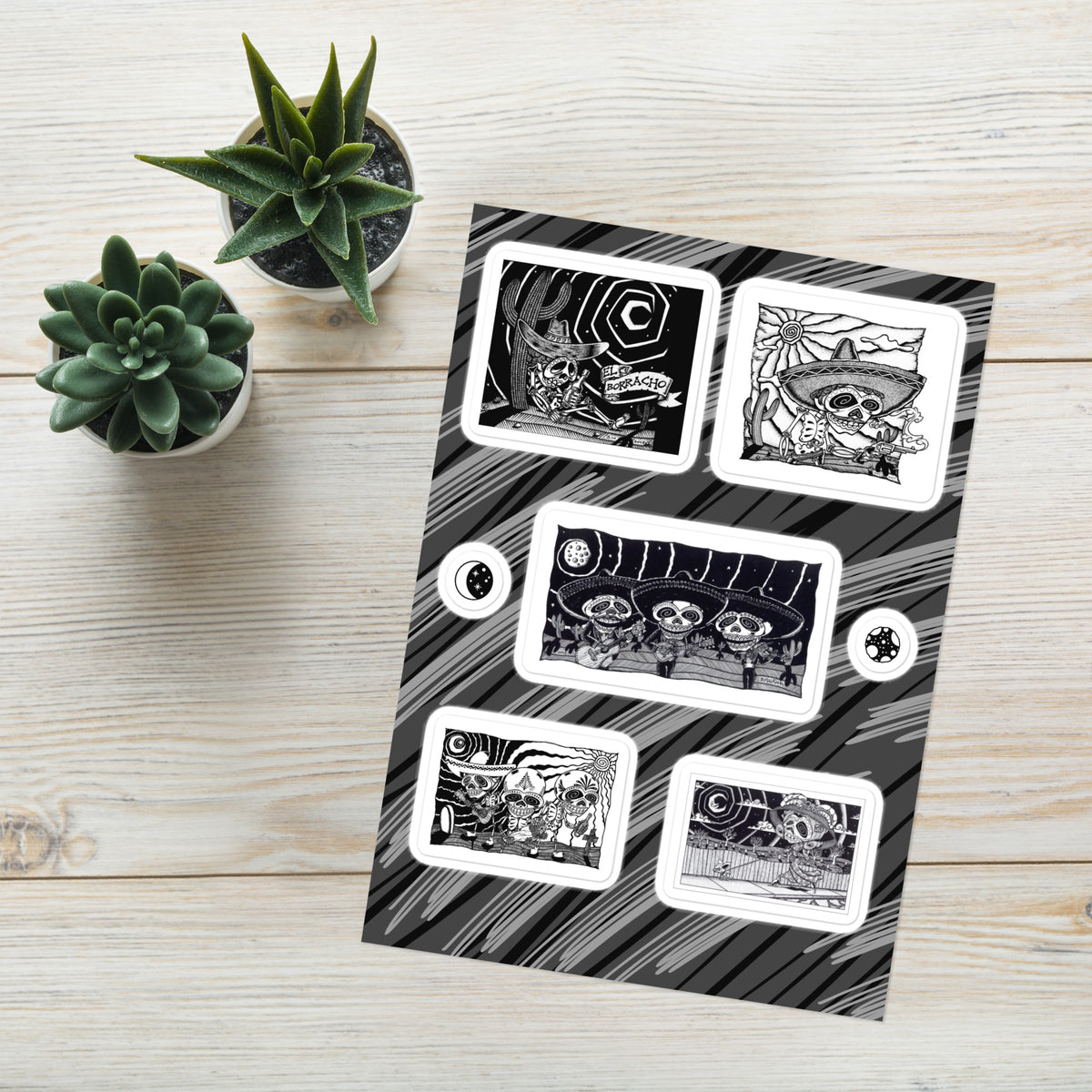 Brandon Maldonado B&W Sticker Sheet Masks Y Mas