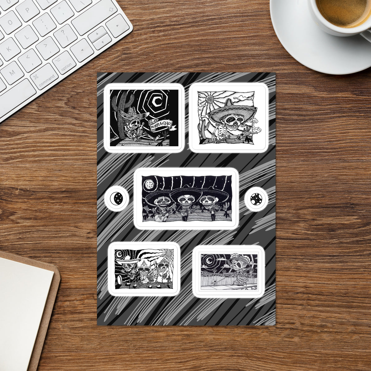 Brandon Maldonado B&W Sticker sheet Masks Y Mas