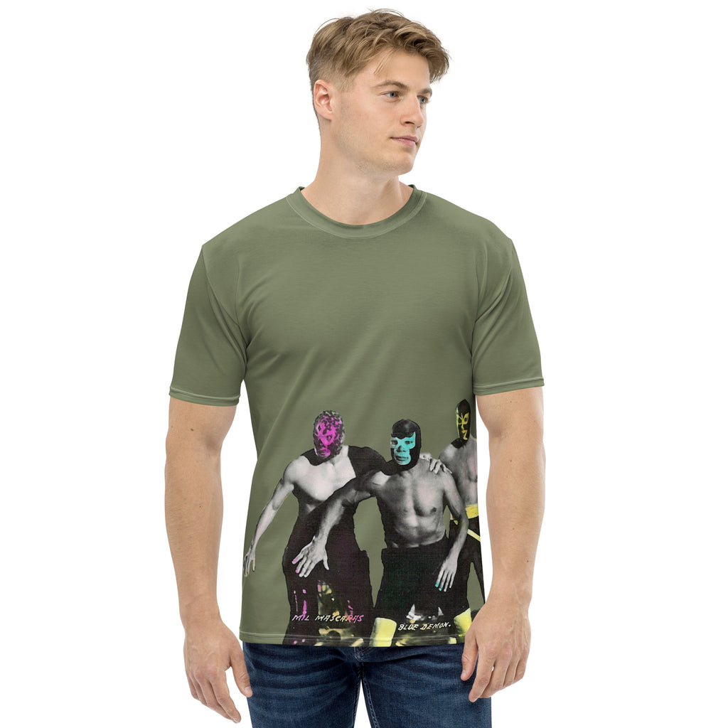 3 Wrestlers - Men's/Unisex T-shirt - Finch Green