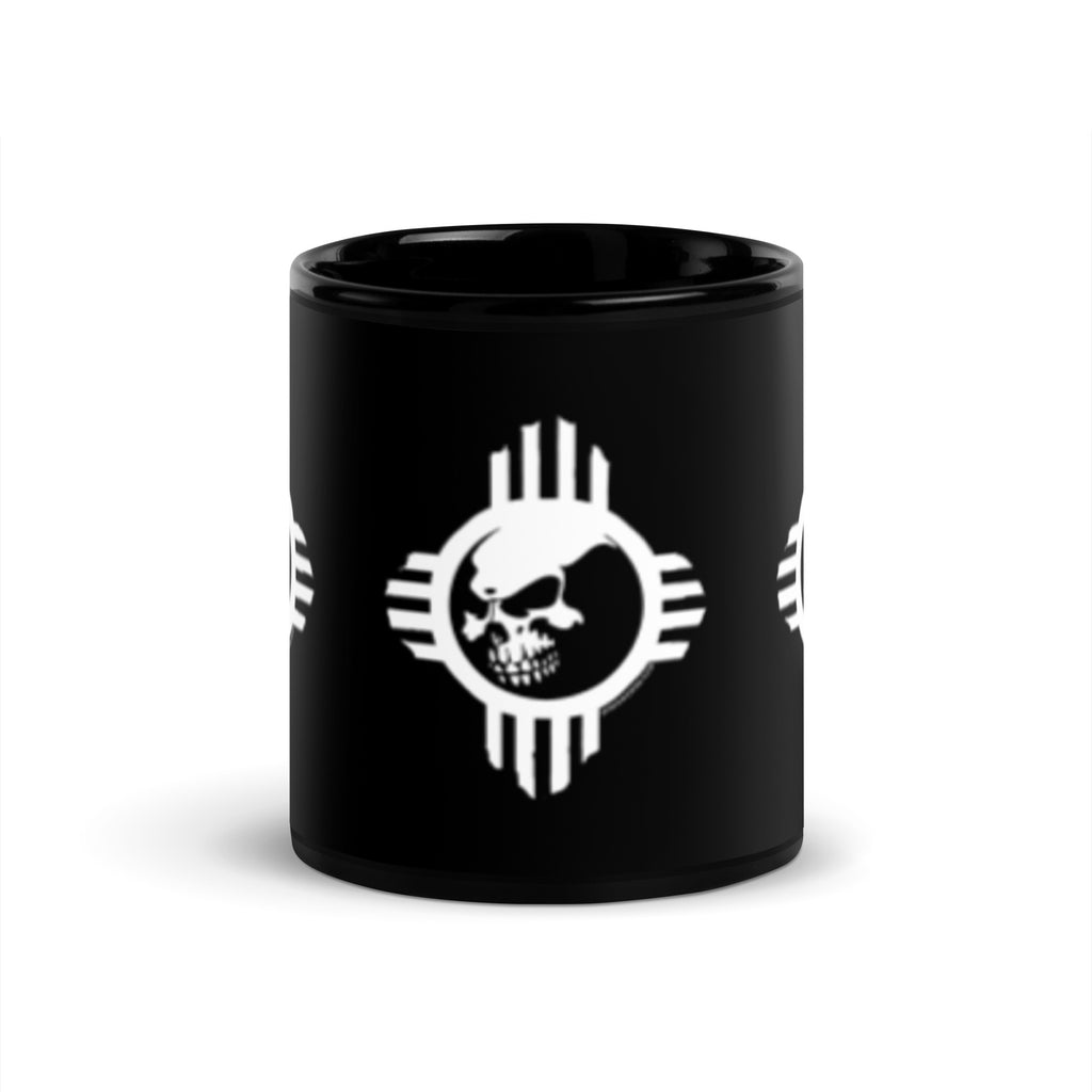 Zia Skull - Black Glossy Mug - 2 Size Options