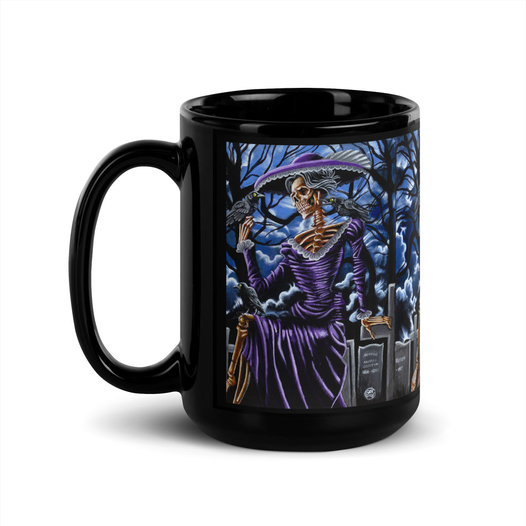 Crow Catrina - Black Glossy Mug - 2 Size Options