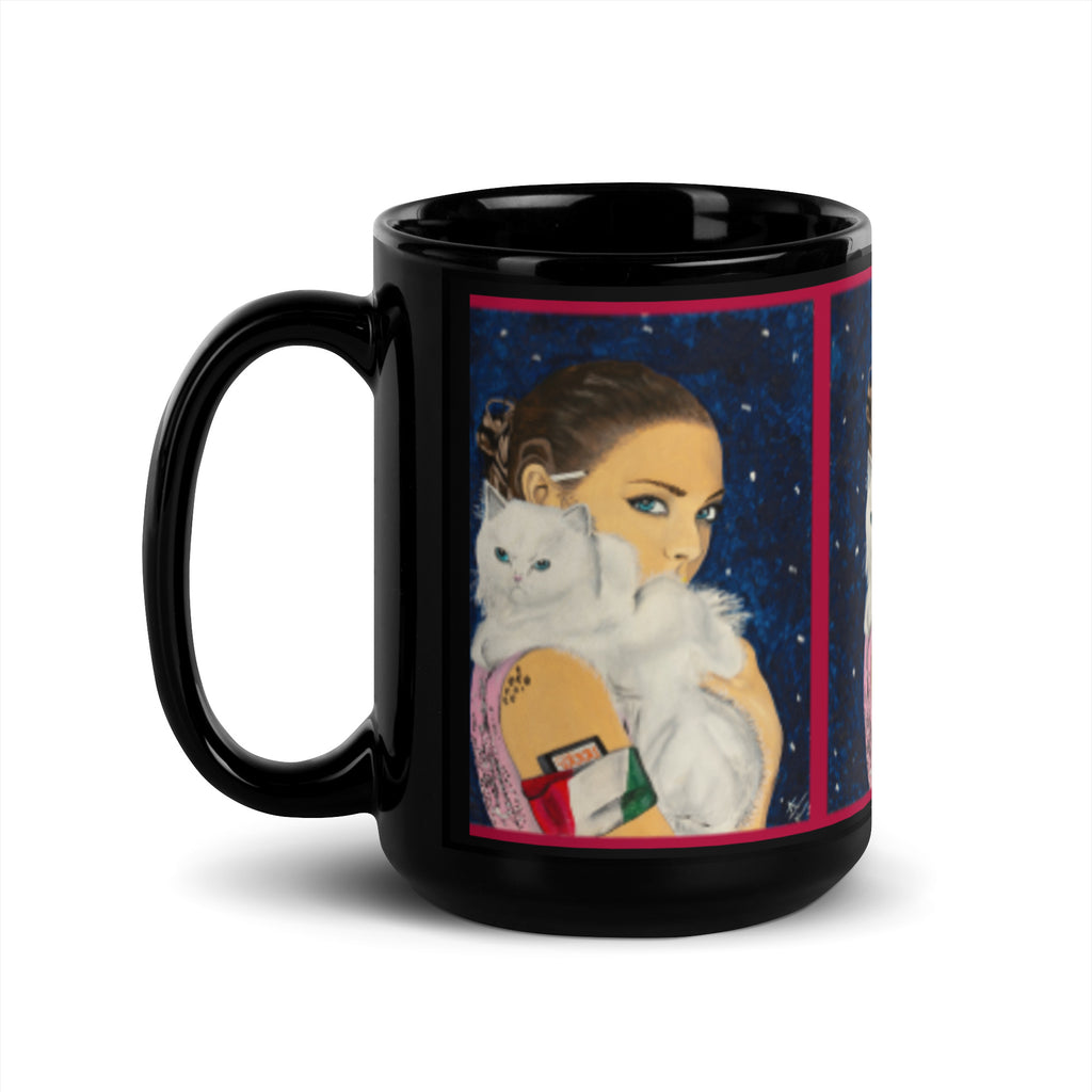 Kitty - Black Glossy Mug - 2 Size Options