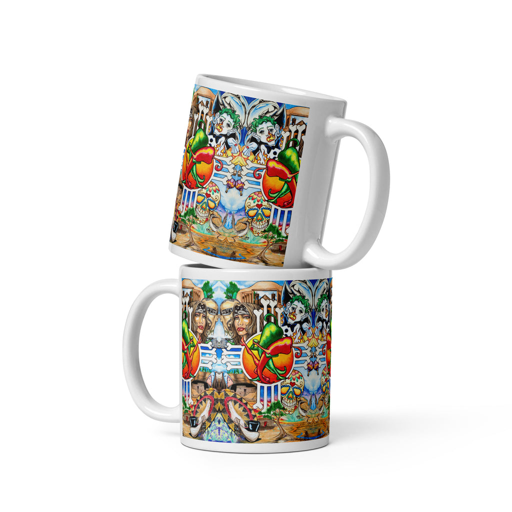Spotted Horse - Zia Chile - White Glossy Mug - 3 Size Options