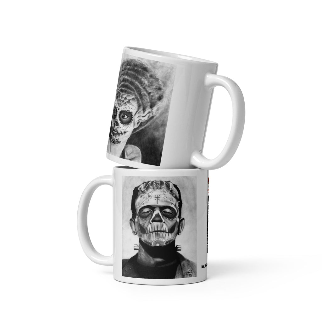 Muerto Frank and Bride of Frank Mashup - White Glossy Mug - 3 Size Options