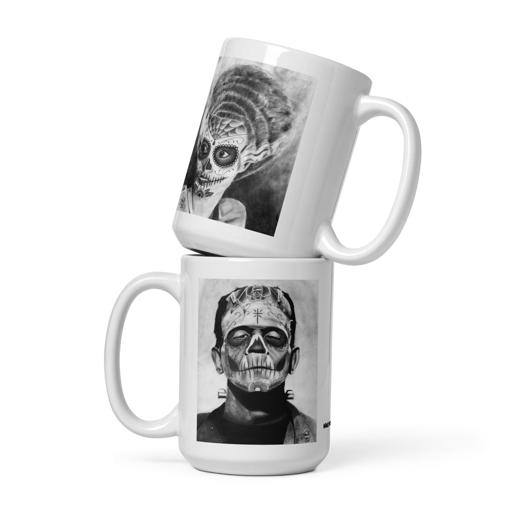 Muerto Frank and Bride of Frank Mashup - White Glossy Mug - 3 Size Options