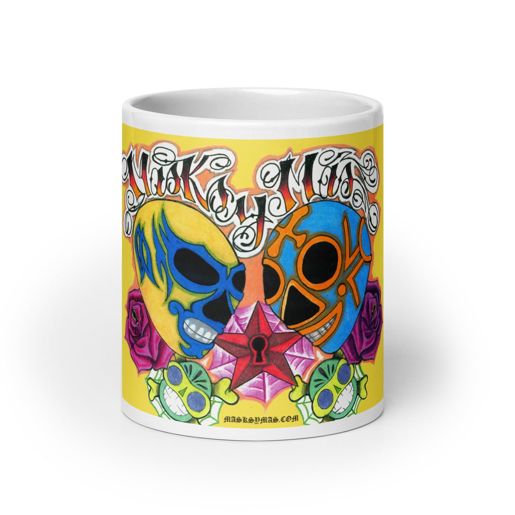 Lucha Libre - Masks y Mas - White Glossy Mug - 3 Size Options