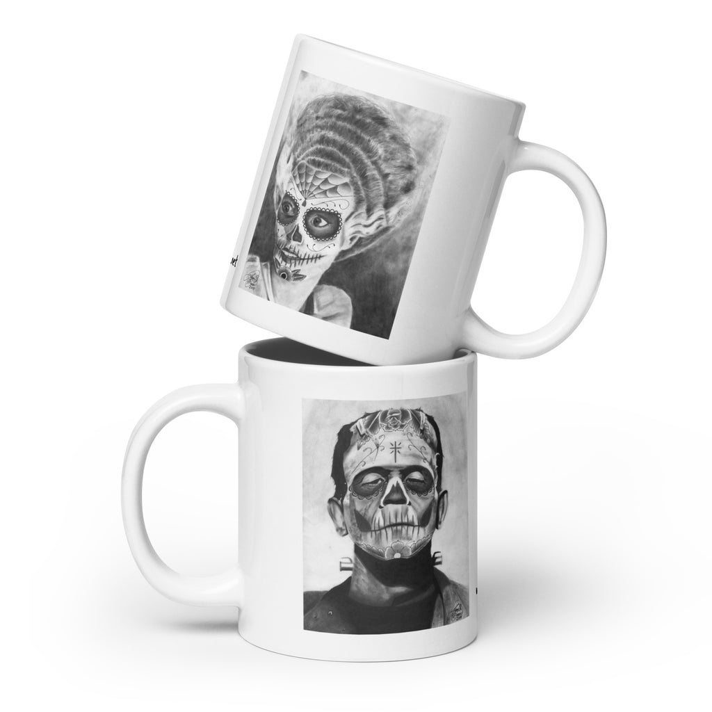 Muerto Frank and Bride of Frank Mashup - White Glossy Mug - 3 Size Options